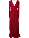Alberta Ferretti Side Slit Dress In Red