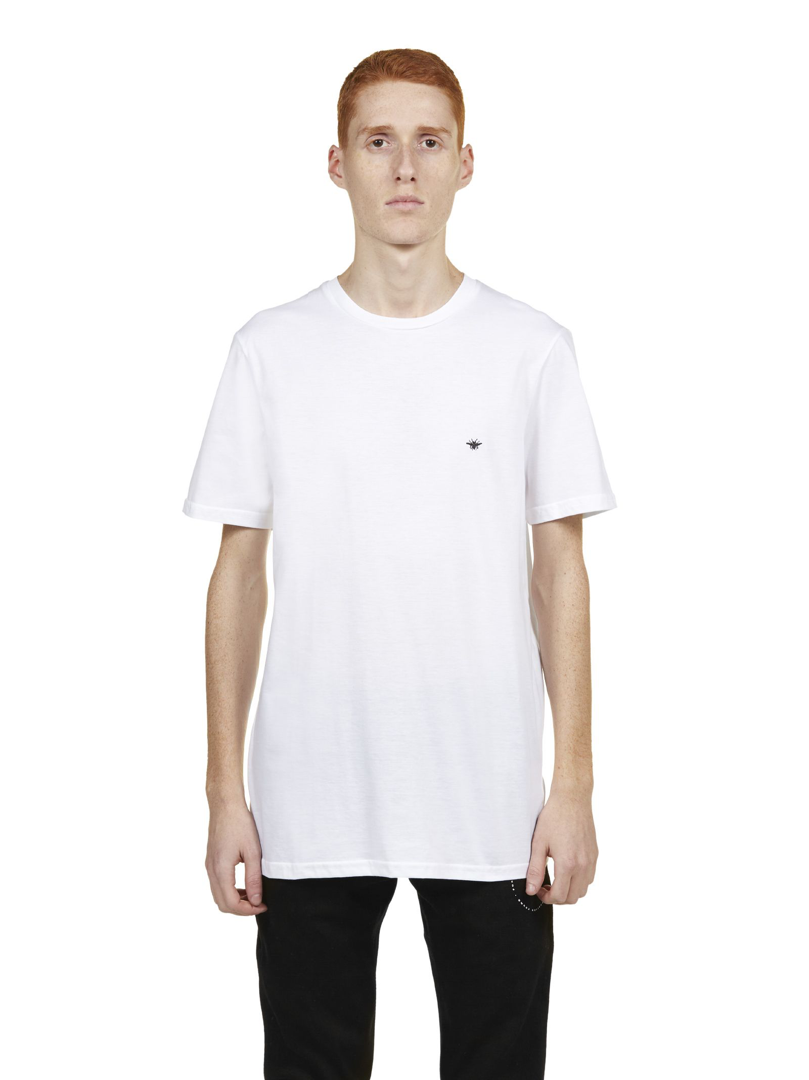 Dior Logo Embroidered T-shirt In Bianco | ModeSens