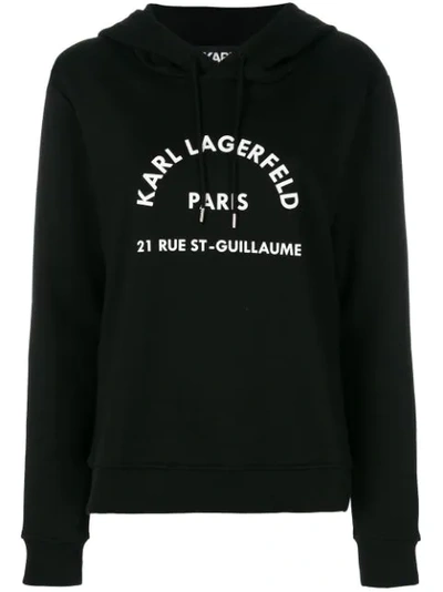 Karl Lagerfeld Address Logo Sweatshirt In Black