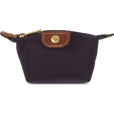 Longchamp Le Pliage Canvas Coin Purse In Myrtille