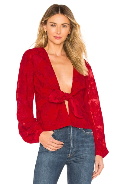 Lovers & Friends Theo Blouse In Berry Red