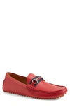 Gucci 'damo' Driving Shoe In Red Leather