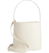 Staud Bissett Leather Bucket Bag In Cream