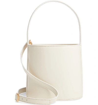 Staud Bissett Leather Bucket Bag In Cream