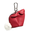 Loewe Bunny Bag Charm With Genuine Shearling In Raspberry