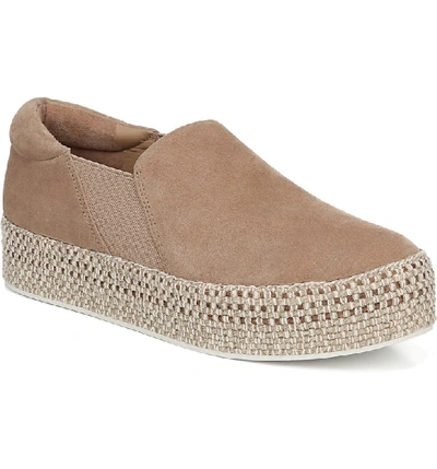 Vince Wilden Flatform Suede Espadrille Sneakers In Sand Suede