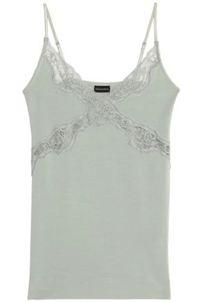 By Malene Birger Woman Lace-trimmed Modal-blend Camisole Grey Green