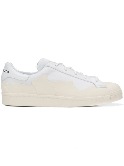 Y-3 Super Takusan Canvas And Leather Trainers In White