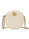 Gucci Gg Marmont Circle Quilted Leather Shoulder Bag In White
