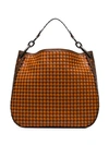 Bottega Veneta Orange And Brown Woven Leather Tote Bag