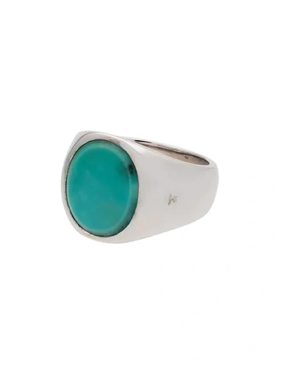 Tom Wood Metallic Opal Sterling Silver Signet Ring