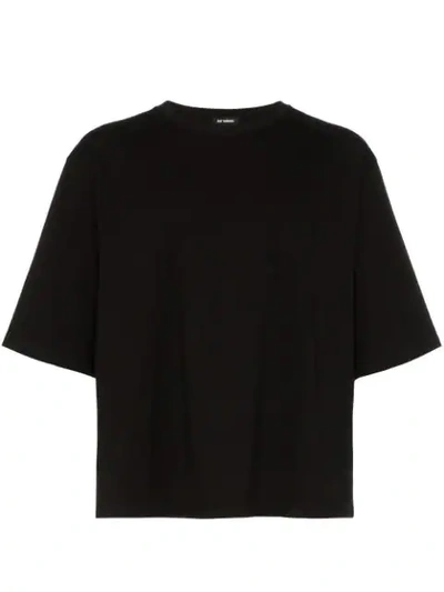 Raf Simons Perforated Detail Cotton T-shirt In Black