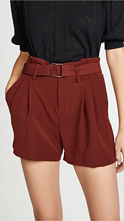 Vince Belted Shorts In Redwood