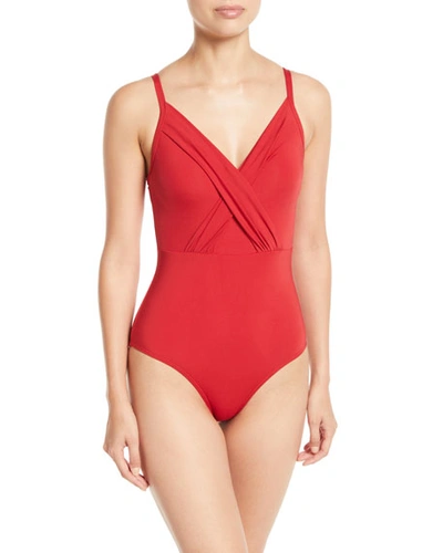 Jets By Jessika Allen Jetset Cross-front One-piece Swimsuit (dd/e Cup) In Red