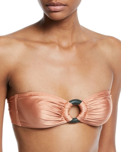Água De Coco Cruzeiro O-ring Bandeau Bikini Swim Top In Rose