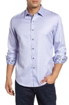 Robert Graham Diamante Classic Fit Print Sport Shirt In Lilac