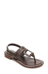 Bernardo Tegan Flat Thong Sandals In Chocolate Leather