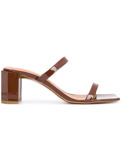 By Far Tanya 65 Brown Leather Mules
