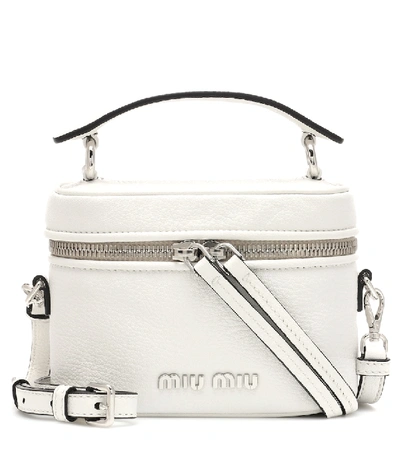 Miu Miu Small Leather Camera Bag In White