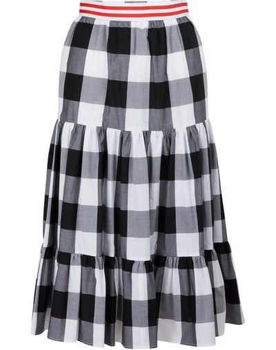 Stella Jean Ruffled Cotton Skirt In Black / White