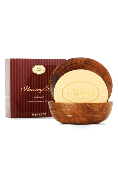 The Art Of Shaving Shaving Soap With Wooden Bowl, Sandalwood In Brown