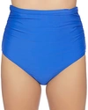 Athena Fold-over High-waist Bikini Bottom In Blue