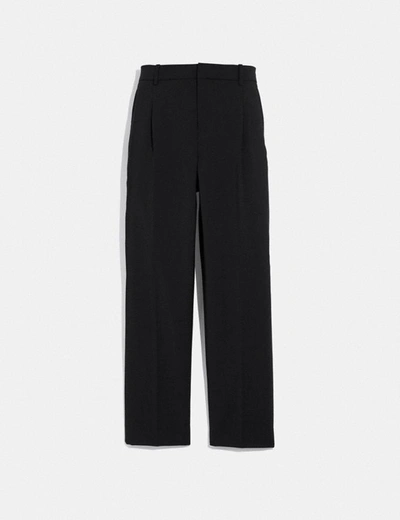 Coach Solid Cropped Tailored Pants - Women's In Black
