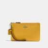 Coach Small Wristlet In Maize/silver