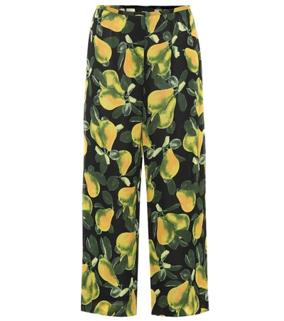 Marc Jacobs Pears-print Crepe Trousers In Verde