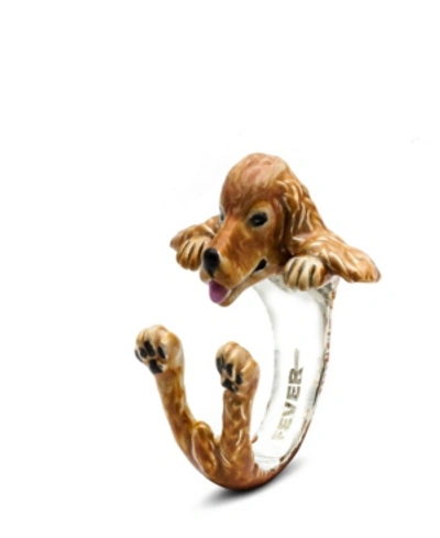 Dog Fever Cocker Spaniel Hug Ring In Sterling Silver And Enamel
