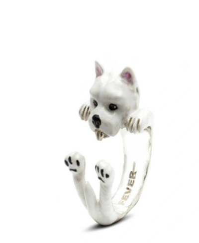 Dog Fever West Highland White Terrier Hug Ring In Sterling Silver And Enamel