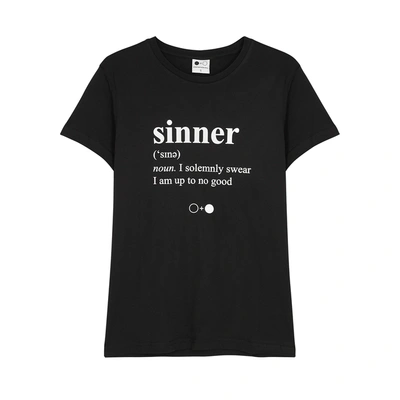 A Black & White Story Sinner-print Cotton T-shirt In Black