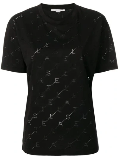 Stella Mccartney Devore Monogram T-shirt In Black
