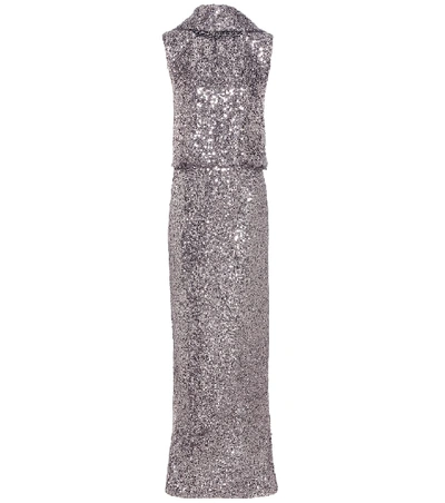 Tom Ford Sequin-embellished Dress In Silver
