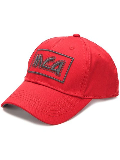 Mcq By Alexander Mcqueen Mcq Alexander Mcqueen Red Embroidered Metal Logo Cap