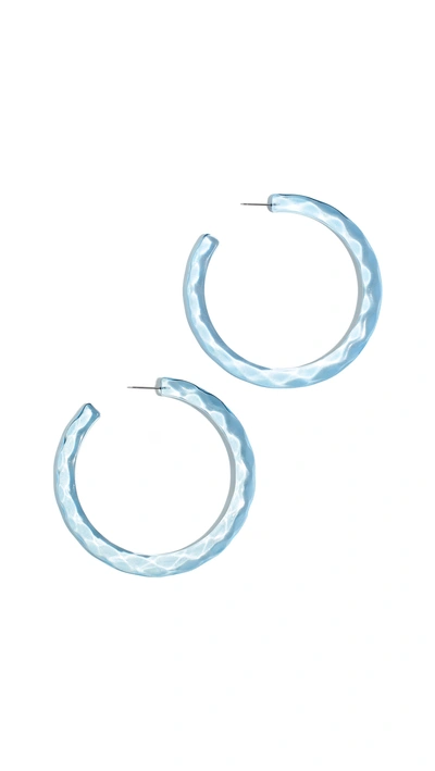 Baublebar Large Textured Lucite Hoop Earrings In Blue