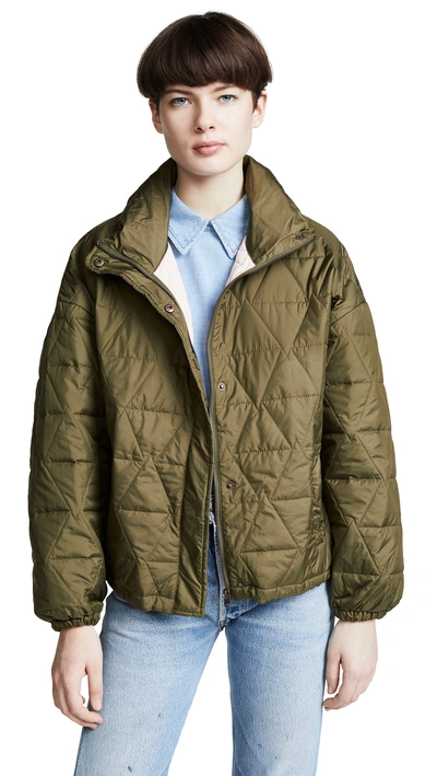 Scotch & Soda/maison Scotch Loose Quilted Jacket In Olive Green | ModeSens