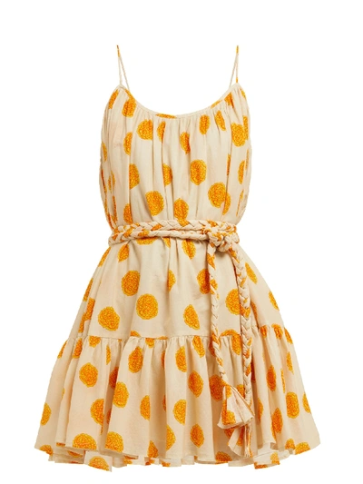 Rhode Nala Belted Marigold-print Cotton Dress