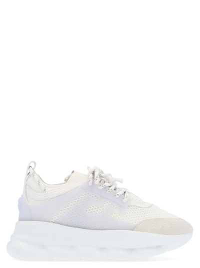 Versace White Chain Reaction Mesh Sneakers