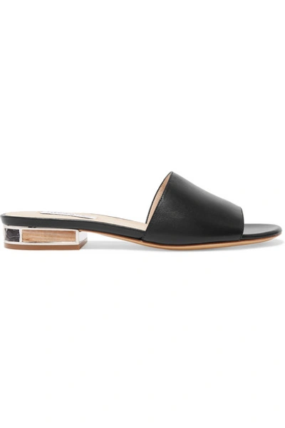 Gabriela Hearst Monica Leather Slide Sandals In Black