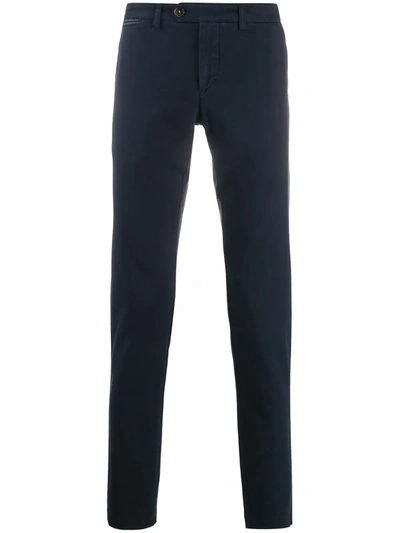 Eleventy Slim-fit Straight-leg Trousers In Blue