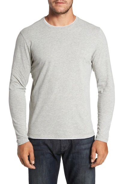 Robert Barakett Halifax Long Sleeve Crewneck T-shirt In Light Grey