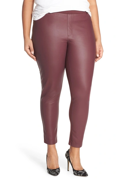 Tart 'morgan' Faux Leather & Ponte Leggings In Wine