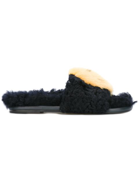 anya hindmarch fur slipper