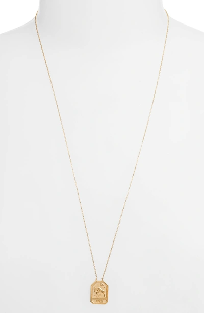 Jennifer Zeuner Jewelry Kiana Zodiac Pendant Necklace In Aries Gold