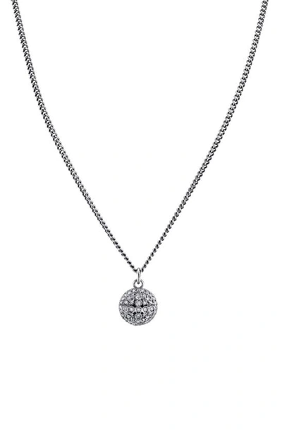 Sheryl Lowe Pavé Dome Cross Pendant Necklace In Sterling Silver