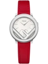 Fendi Run Away Leather Strap Watch, 36mm In White/red | ModeSens display picture 1