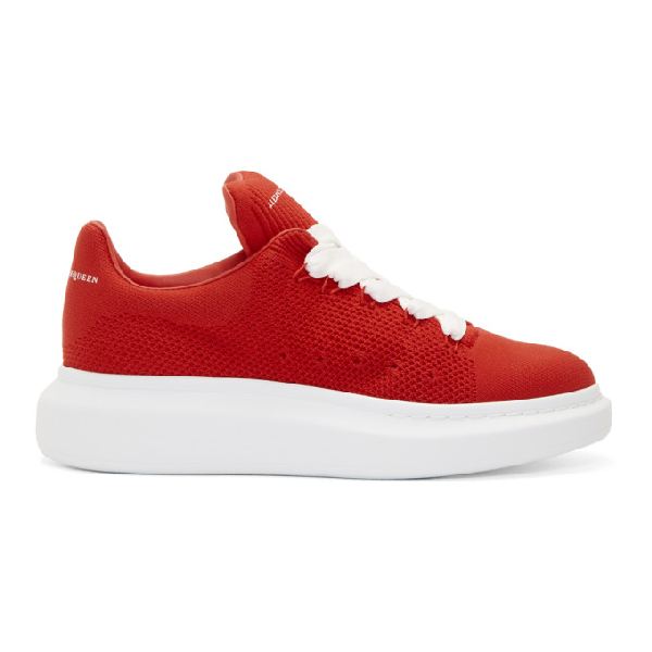 alexander mcqueen knitted wedge sole sneaker