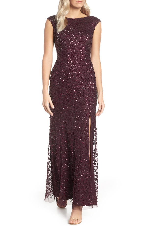 adrianna papell night plum