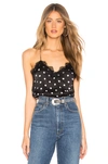 Cami Nyc The Racer Charmeuse Cami In Black. In Vintage Dot
